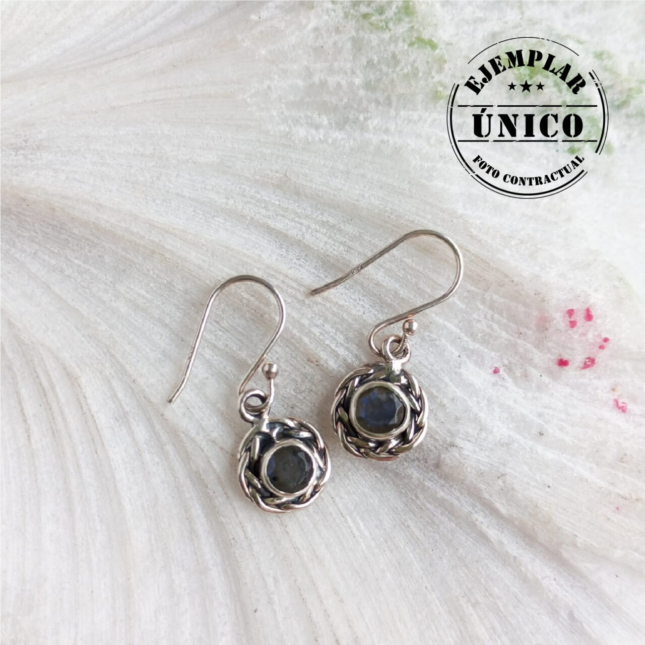 aretes en plata con piedra labradorita Productos con sello 2025 166