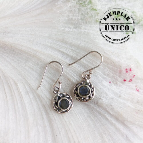 Aretes en Plata con Piedra Labradorita