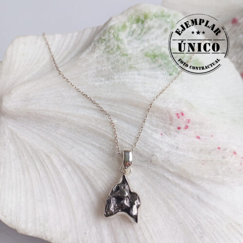Dije en Plata con Meteorito de Hierro