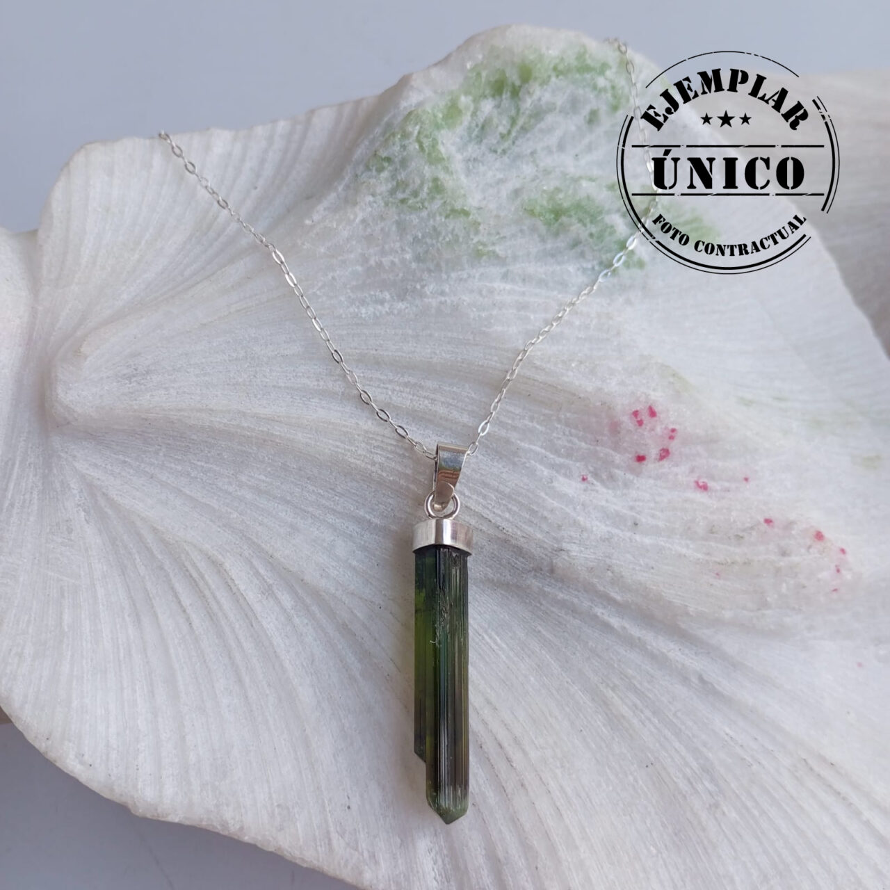 dije en plata con piedra turmalina verde Productos con sello 2025 159
