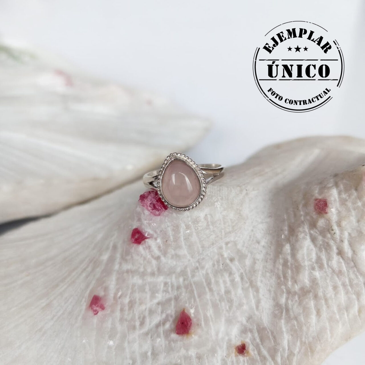 anillo en plata con cuarzo rosa Productos con sello 2025 176