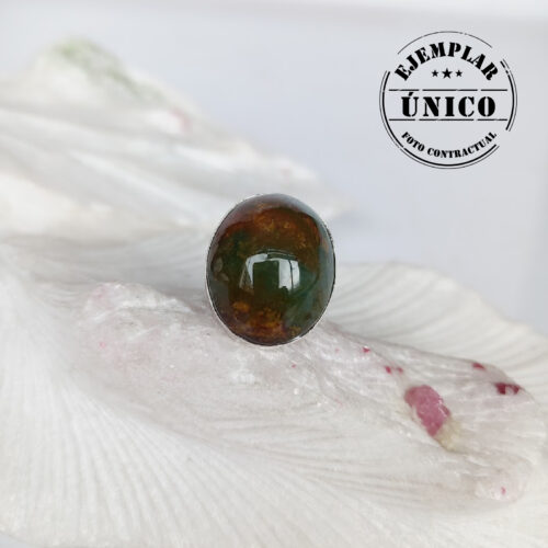 Anillo en Plata con Piedra Ágata Musgo