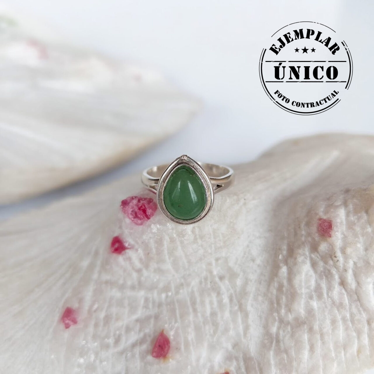 anillo en plata con piedra aventurina Productos con sello 2025 174