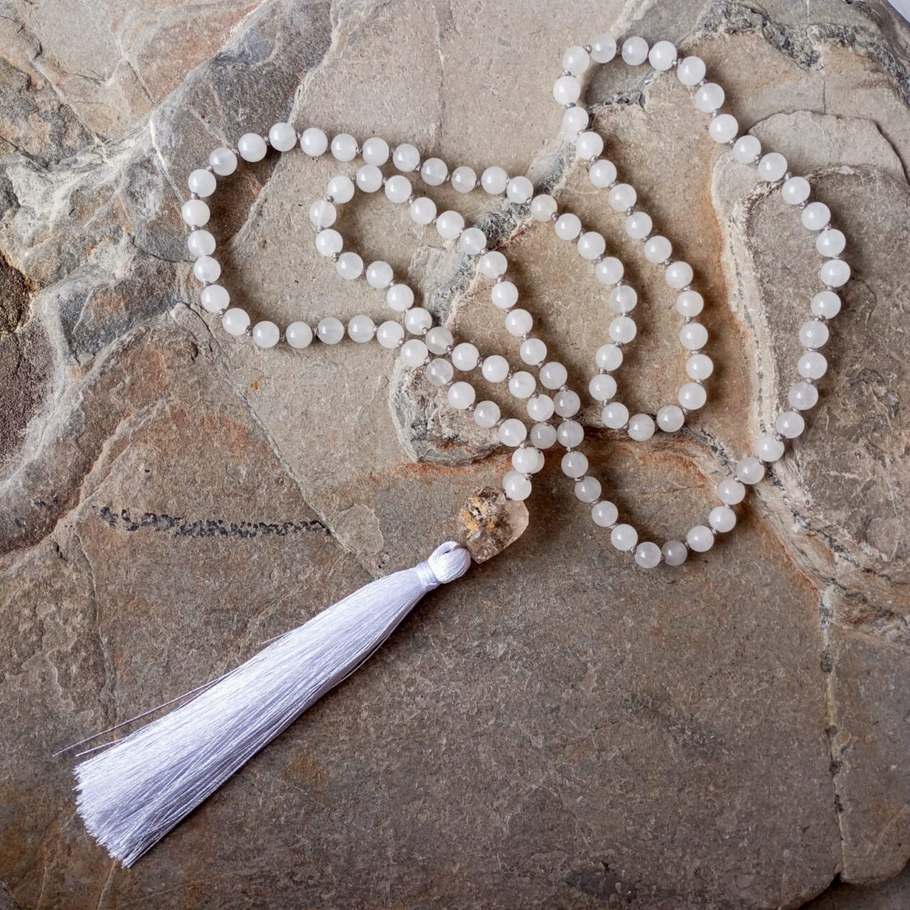Japa Mala con Cuarzo Blanco japa mala con cuarzo blanco 13116