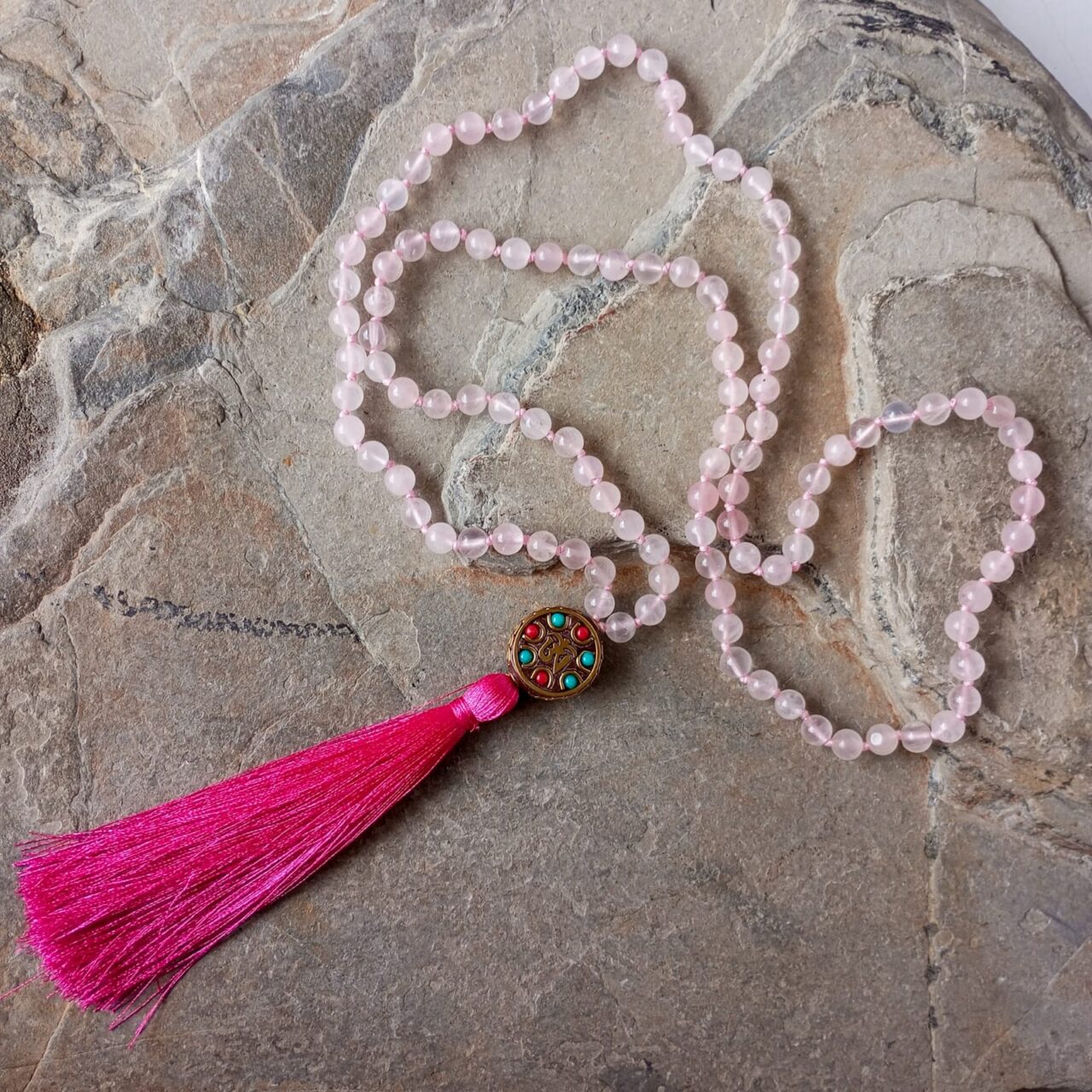 Japa Mala con Cuarzo Rosa japa mala con cuarzo rosa 13124