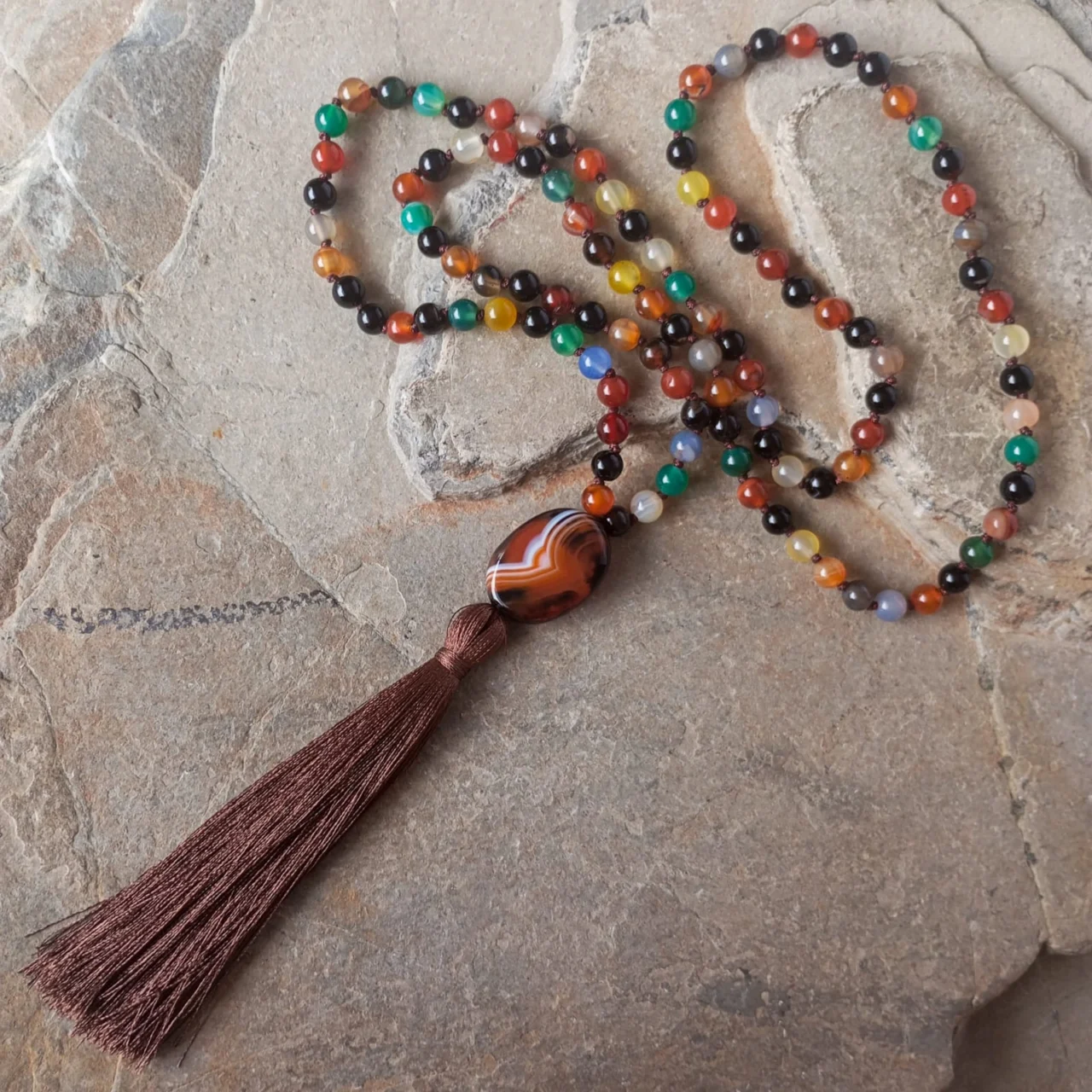 Japa Mala con Piedra Ágata japa mala con piedra agata 13150