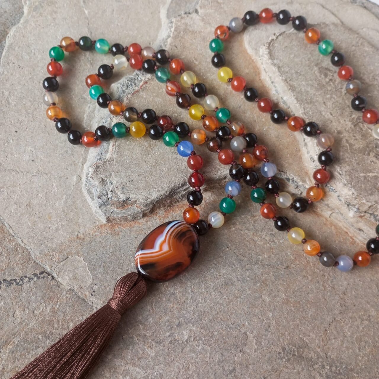 Japa Mala con Piedra Ágata