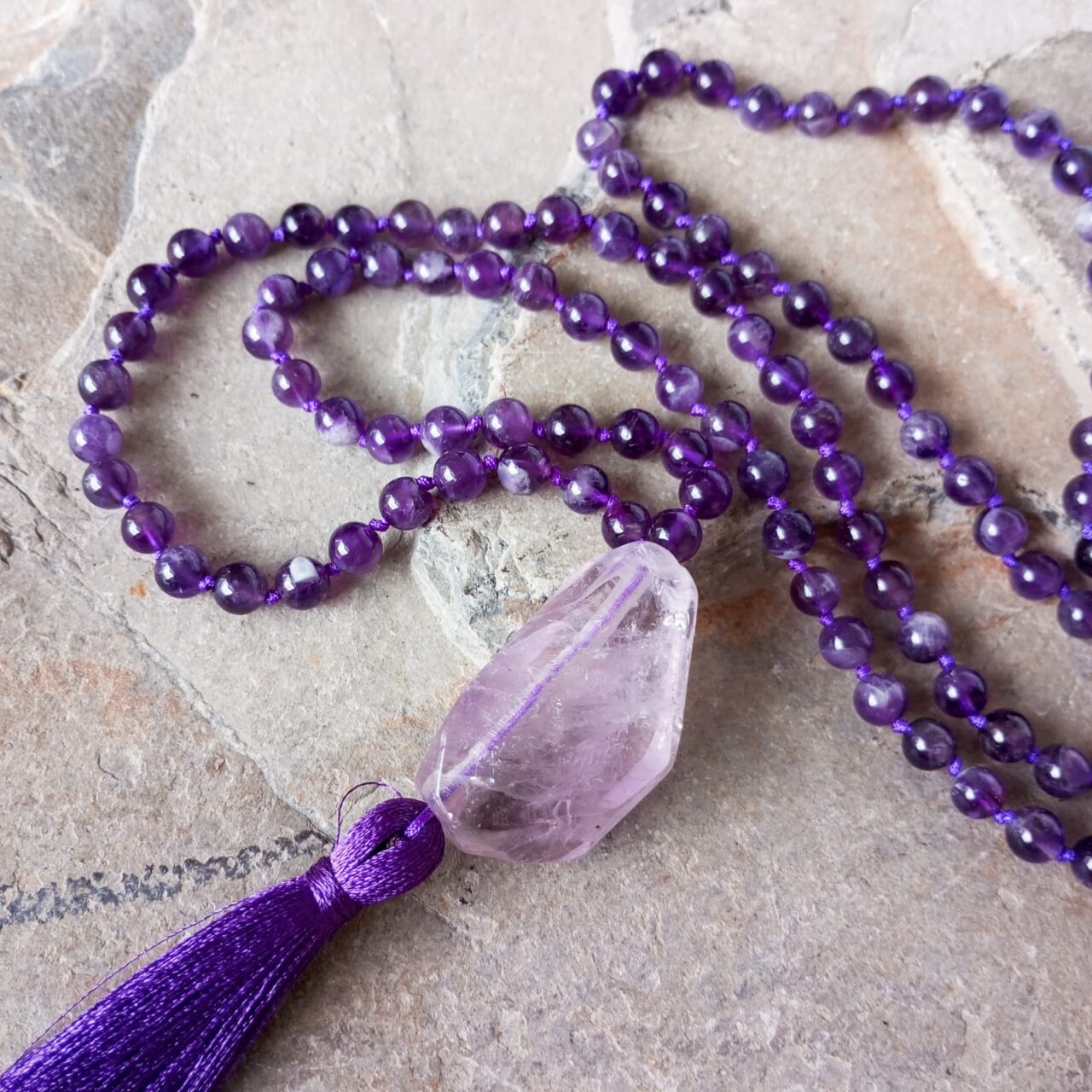 Japa Mala con Piedra Amatista