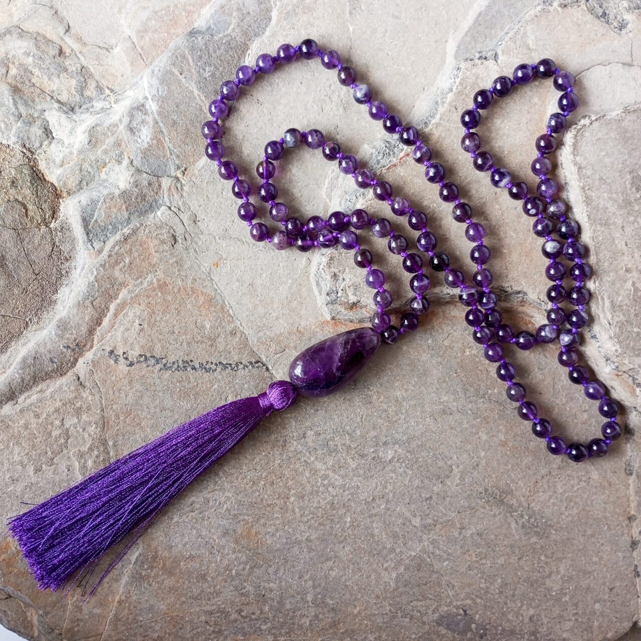 Japa Mala con Piedra Amatista japa mala con piedra amatista 13142