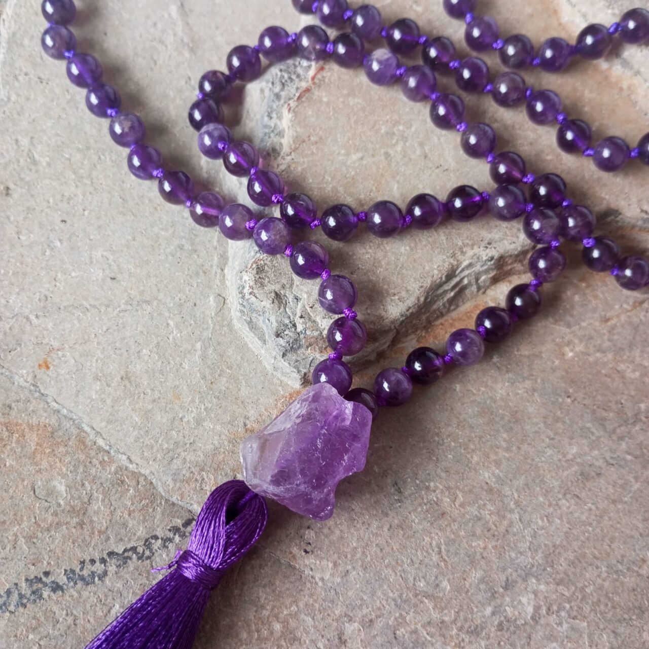 Japa Mala con Piedra Amatista