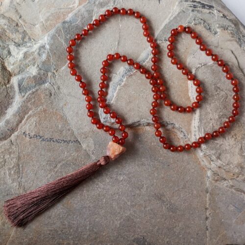 Japa Mala con Piedra Cornalina