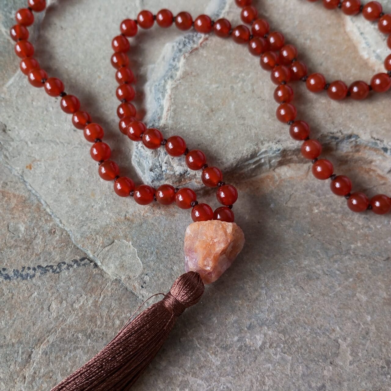 Japa Mala con Piedra Cornalina
