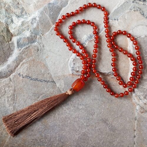 Japa Mala con Piedra Cornalina