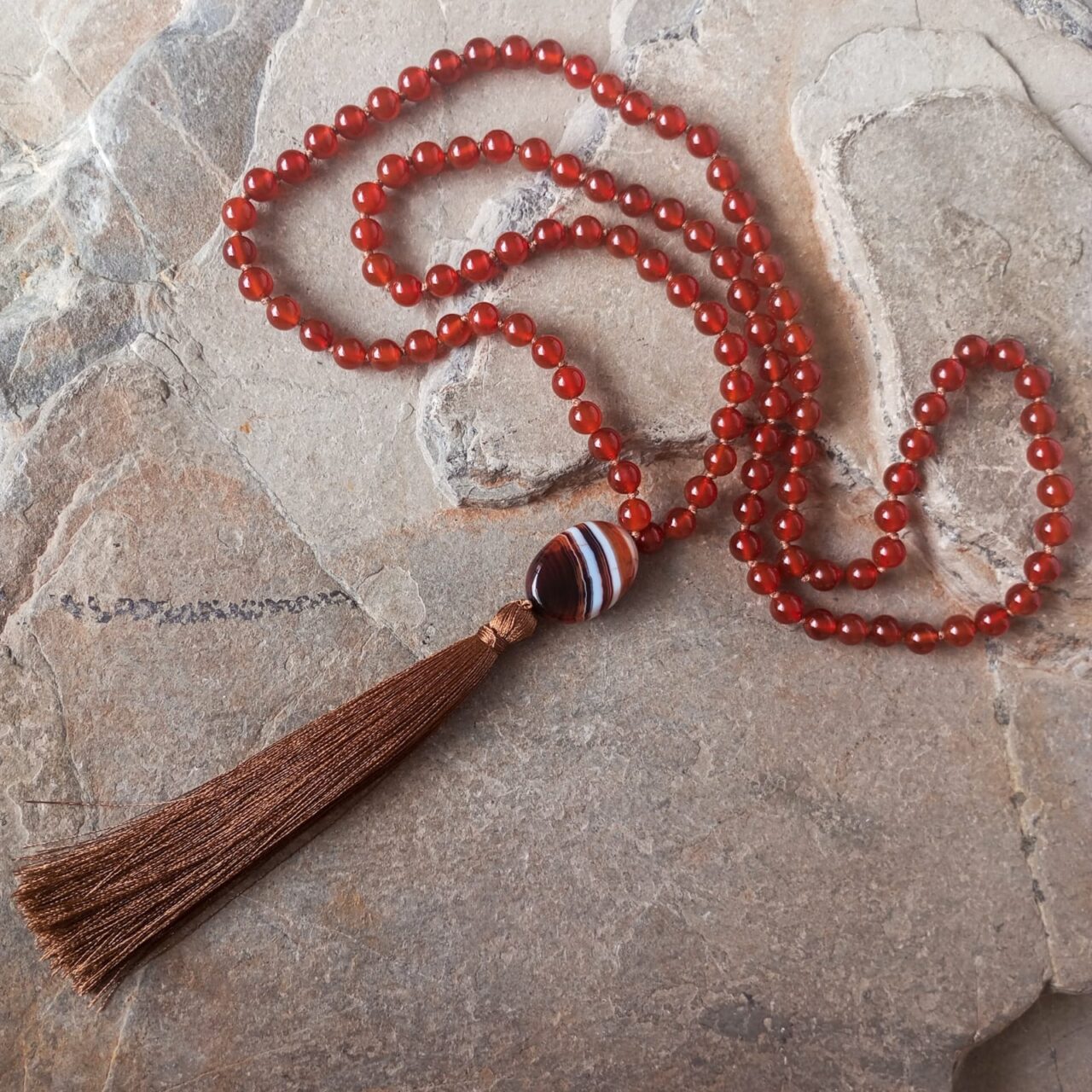 japa mala con piedra cornalina 13160