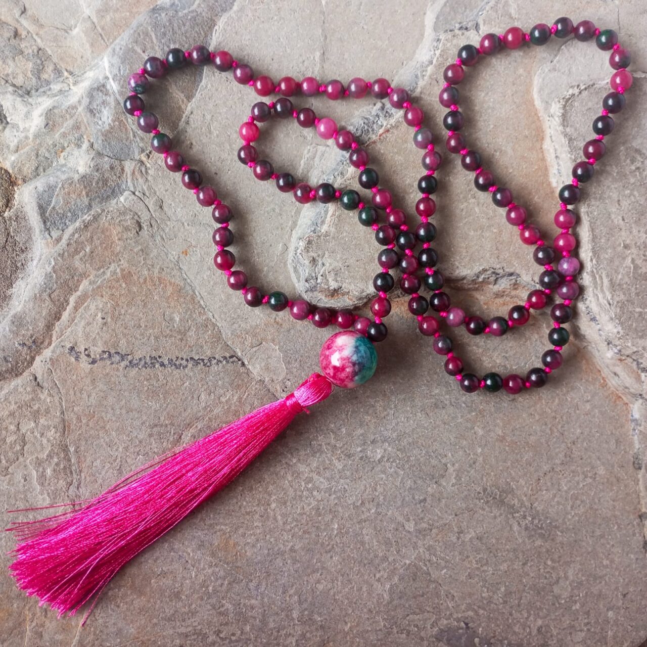 japa mala con piedra jade lavanda 13154