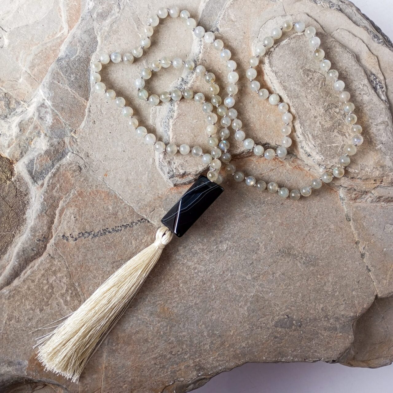 japa mala con piedra labradorita 13112