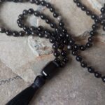 Japa Mala con Piedra Obsidiana