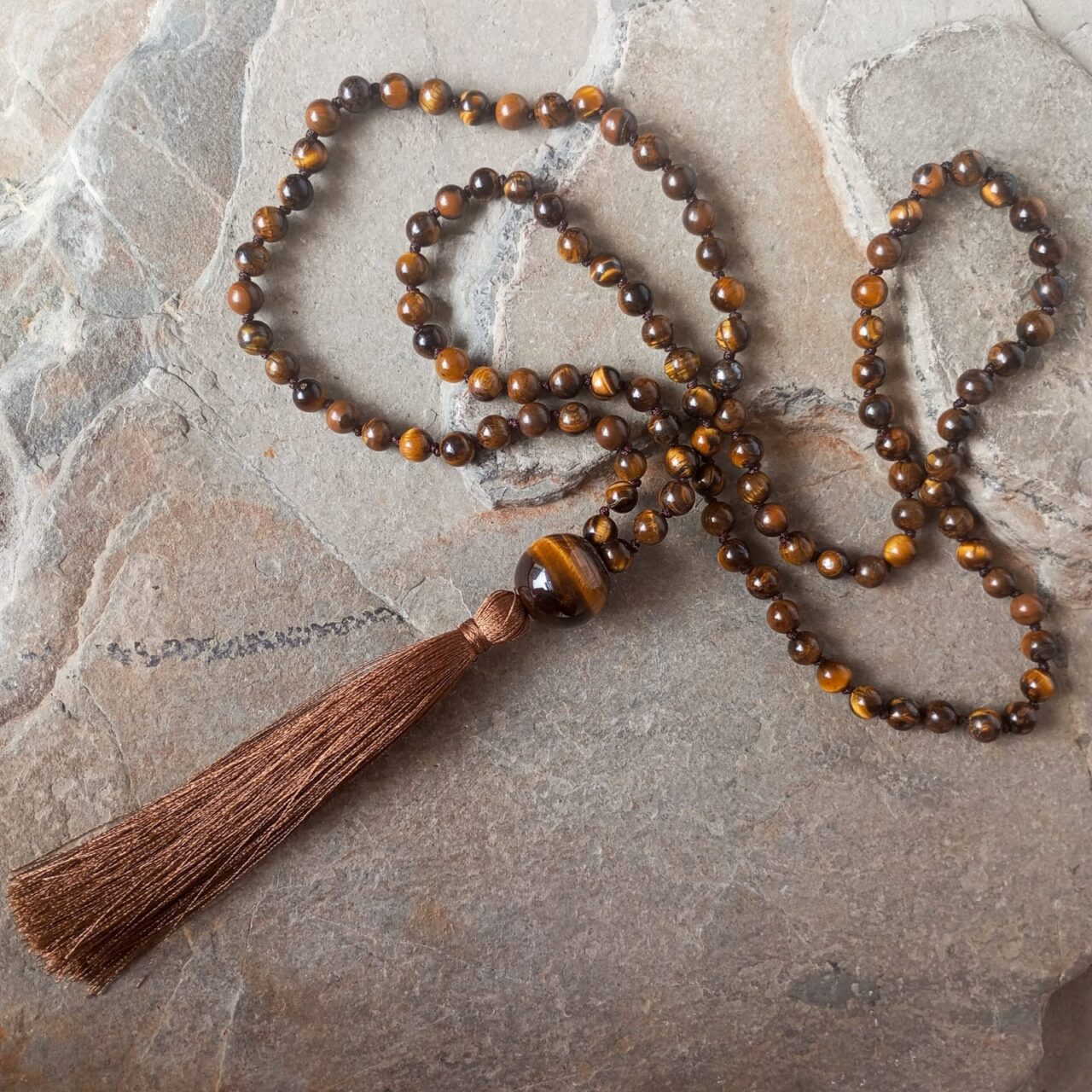 japa mala con piedra ojo de tigre 13162