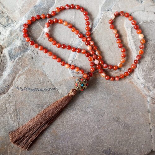 Japa Mala con Piedra Cornalina