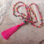 Japa Mala con Piedra Turmalina Sandía