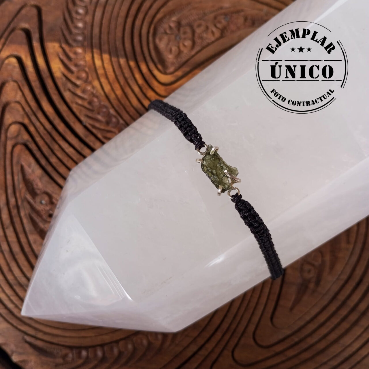 Pulsera Tejida Con Piedra Moldavita pulsera tejida con piedra moldavita Productos con sello 2025 211