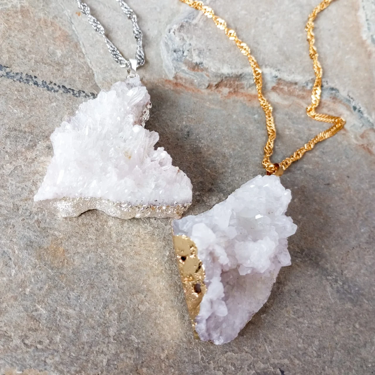 Duo de Dijes Drusa Cuarzo Cristal – Duo Drusas 6