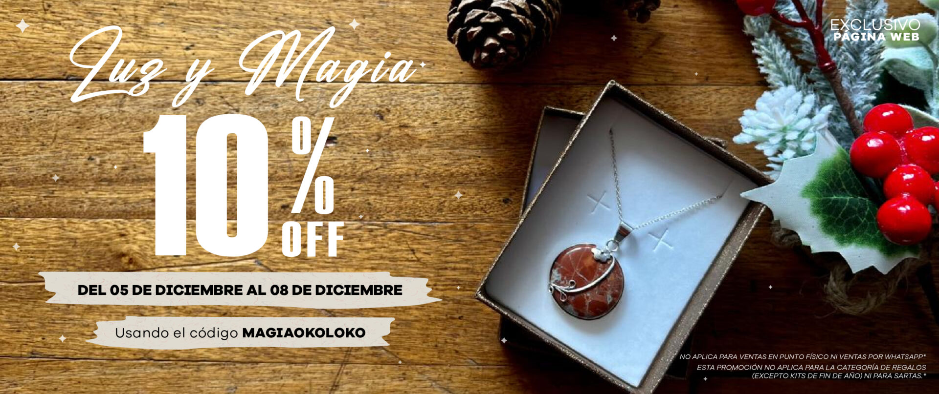 tienda de cuarzos y piedras semipreciosas en colombia Banner Campana Velitas Navidad 2025 Mesa de trabajo 1