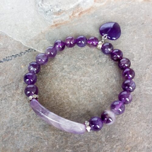 Pulsera en Piedra Amatista con Placa