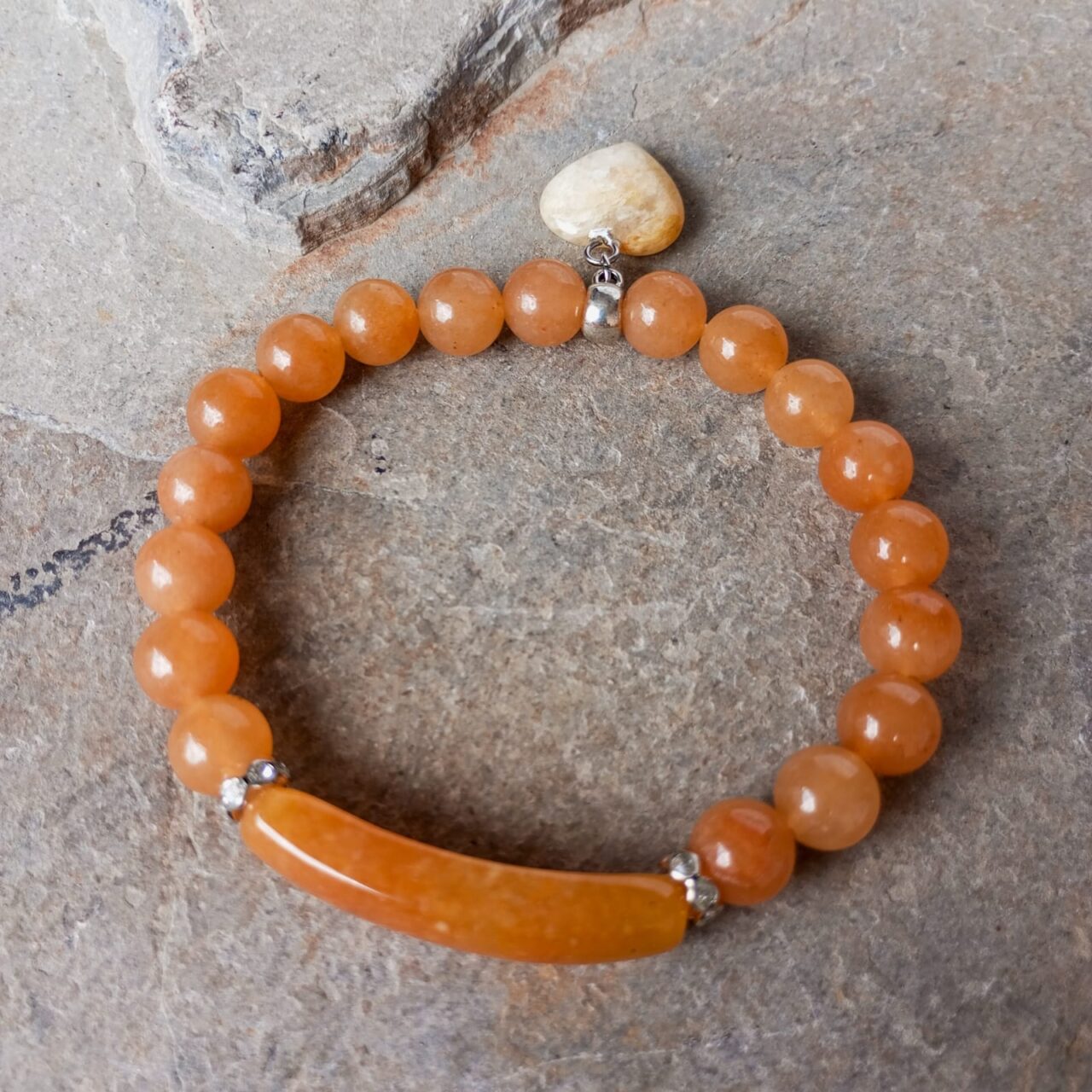 Pulsera en Piedra Aventurina Amarilla Oscura con Placa pulsera en piedra aventurina amarilla oscura con placa 13590