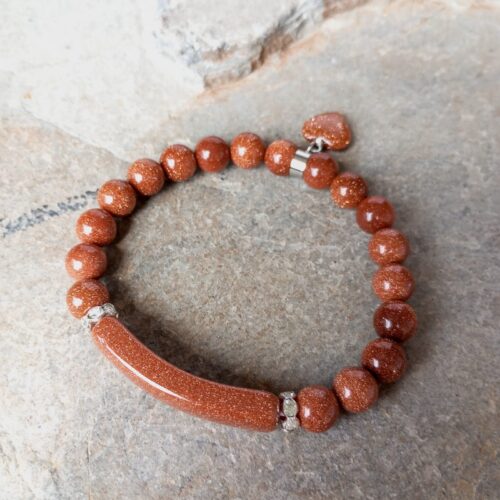 Pulsera en Piedra Lluvia de Oro