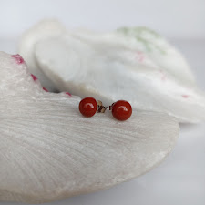 Aretes en Plata con Piedra Jaspe Rojo 8mm