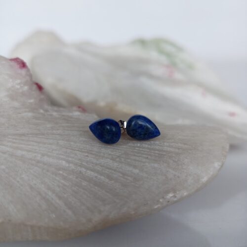 Aretes en Plata con Piedra Lapislázuli Gota