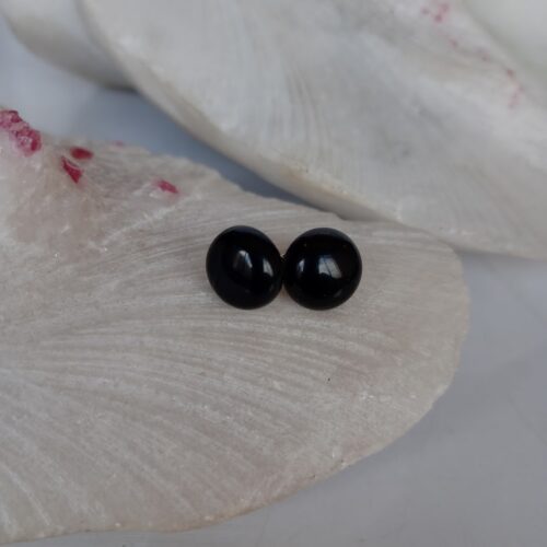 Aretes en Plata con Piedra Obsidiana 12mm