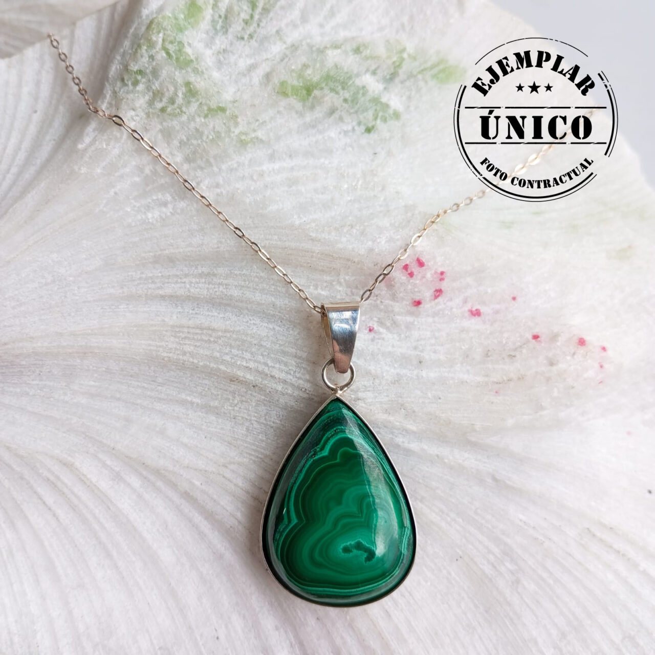 Dije en Plata con Piedra Malaquita auto draft Productos con sello 2025 219