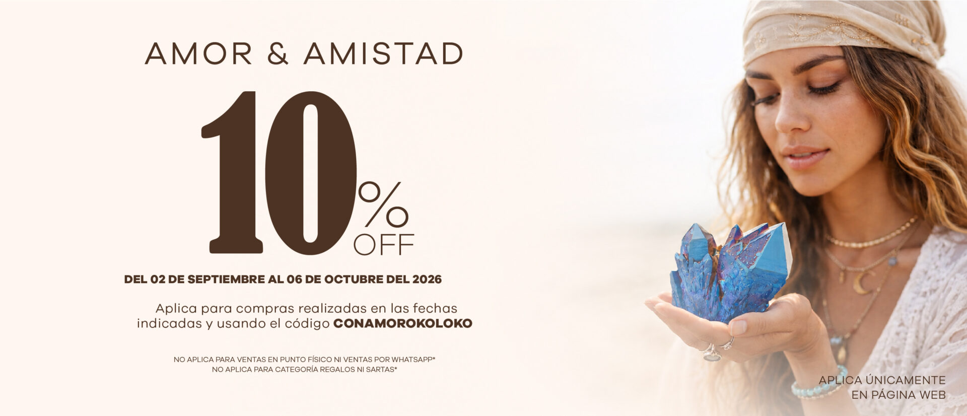 tienda de cuarzos y piedras semipreciosas en colombia Banner Campana Amor y Amistad Septiembre 2025 Mesa de trabajo 1