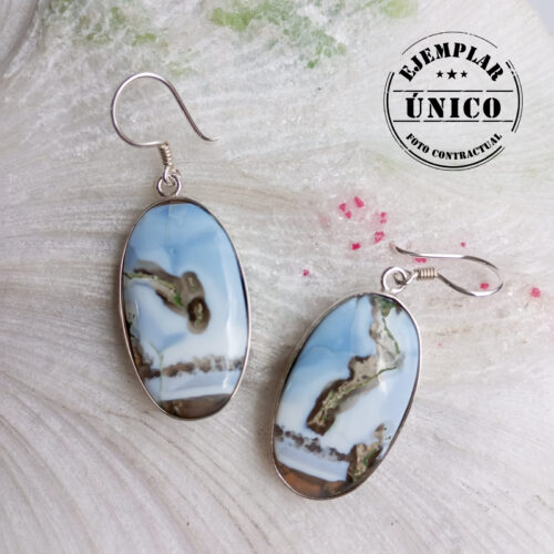 Aretes en Plata con Piedra Jaspe Maligano